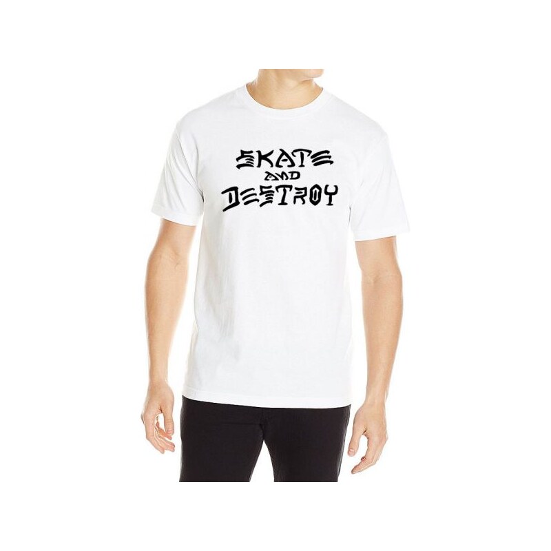 Thrasher Skate Mag Skate & Destroy Short Sleeve Tee White - Pánske - 66357347
