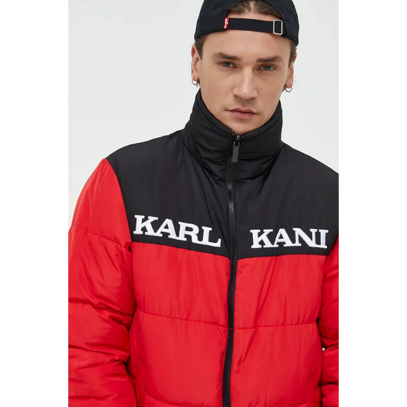 Karl Kani Retro Block Reversible Puffer Jacket Red/Black/White - 66357380