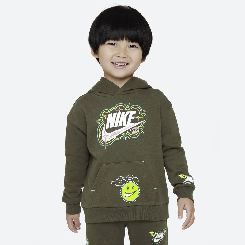 Nike NSW Art Of Play Pullover Hoodie Cargo Khaki - Detské - Mikina 66357579