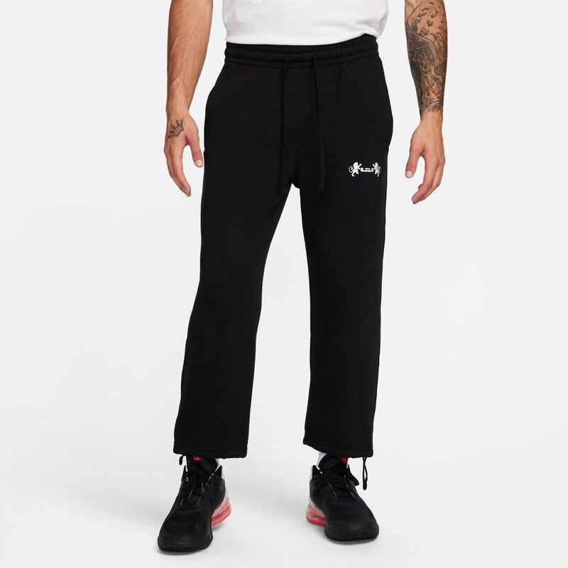 Nike LeBron Open Hem Fleece Pants Black - Pánske - Nohavice Nike - 66357589