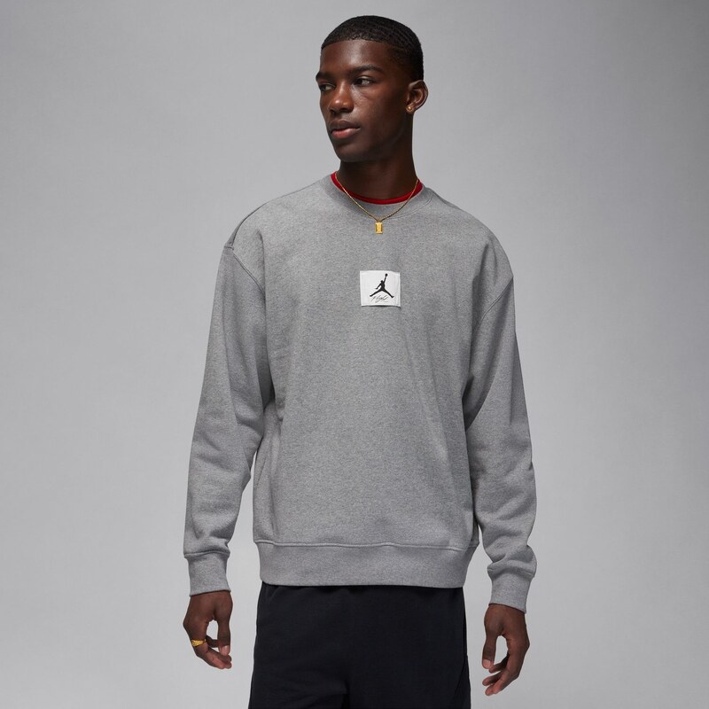 Jordan Essentials Statement Fleece Crewneck Carbon Heather - Pánske - 66357967
