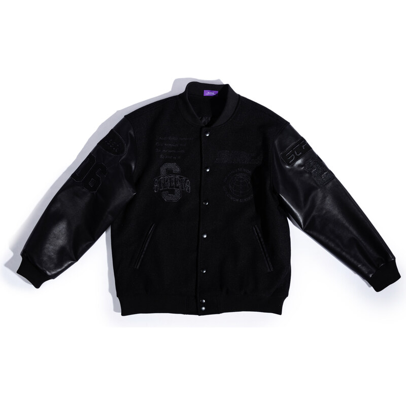 The Streets Varsity Jacket - Pánske - Bunda The Streets - Čierne - 66358012