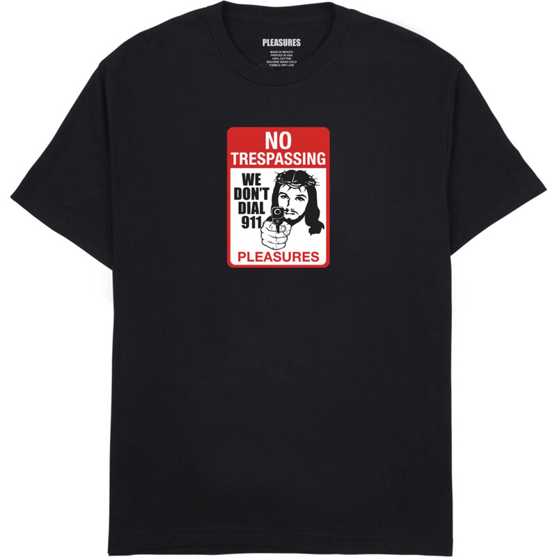 Pleasures Trespass Tee Black - Pánske - Tričko Pleasures - Čierne - 66358340