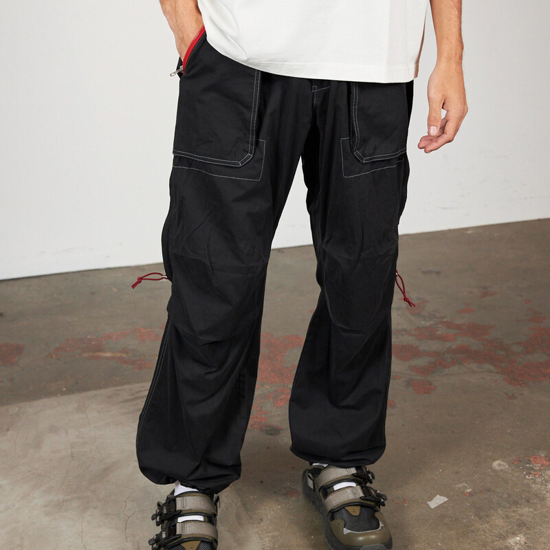 Pleasures Public Utility Pants Black - Unisex - Nohavice Pleasures - 66358343