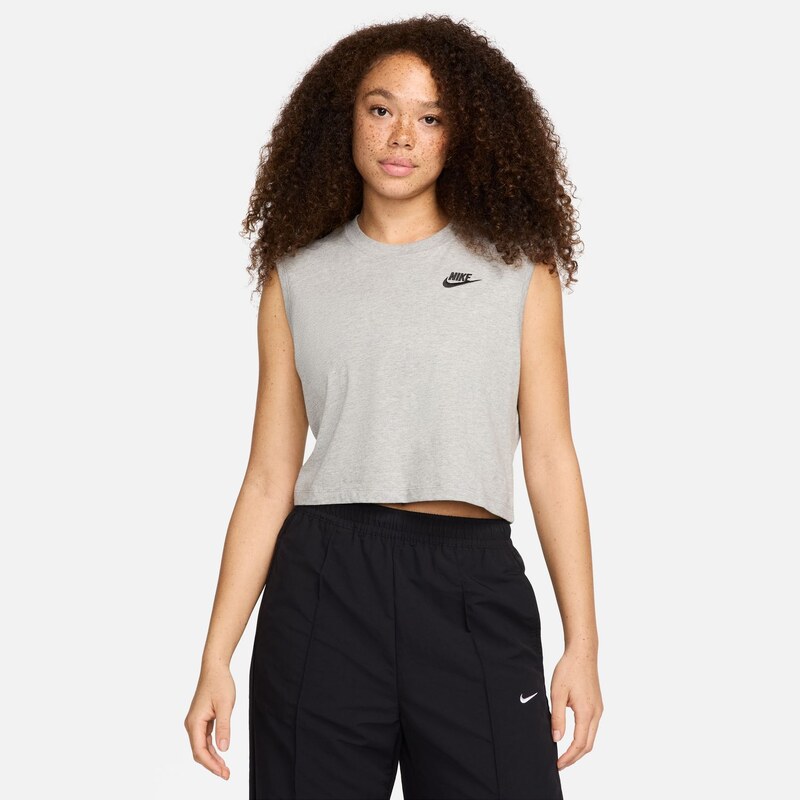 Nike Sportswear Club Wmns Sleeveless Cropped Top Heather Grey - Dámske 66358439