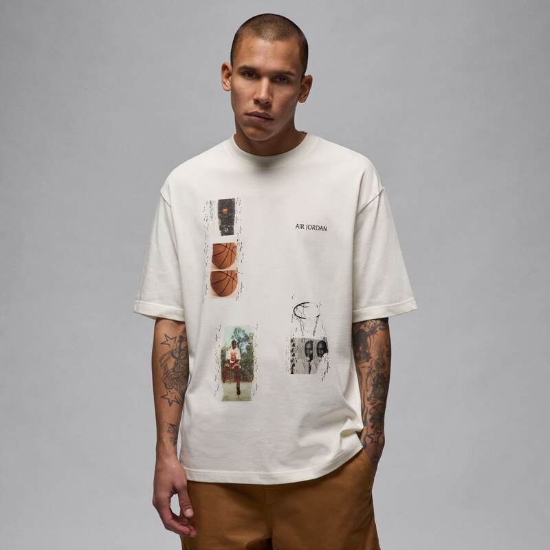 Jordan Flight Heritage 85 Tee Sail - Pánske - Tričko Jordan - Biele - 66358530