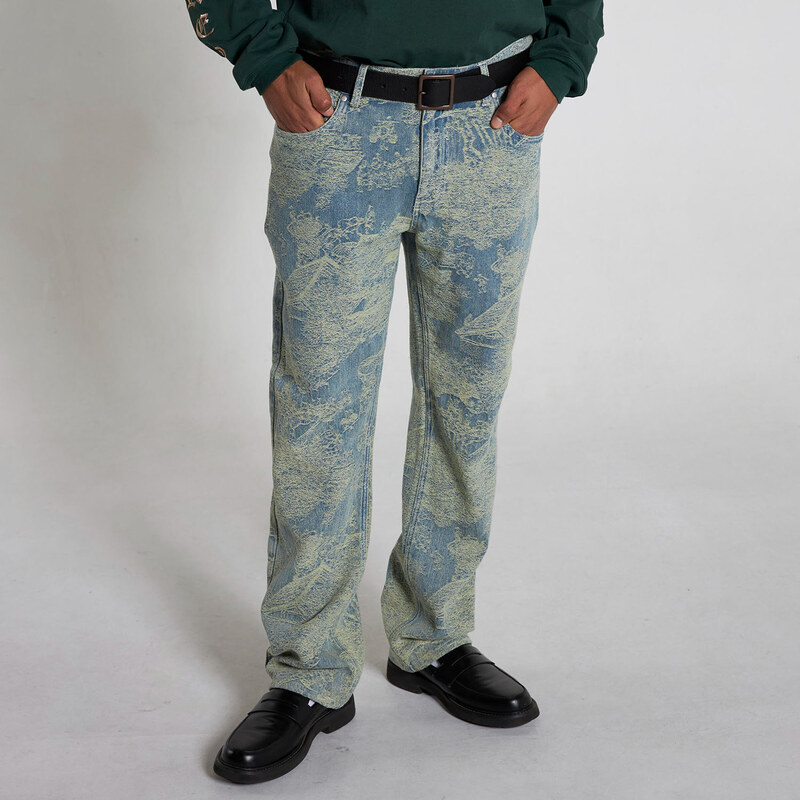 Pleasures Dizzy 5 Pocket Denim Yellow - Pánske - Nohavice Pleasures - 66358603