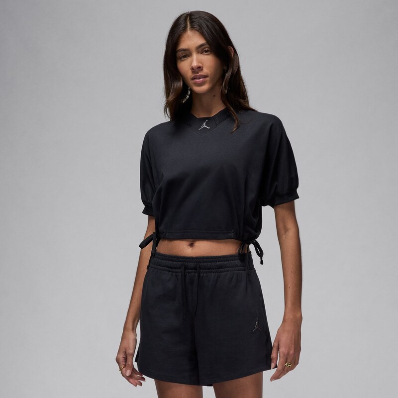 Jordan Wmns Knit Cropped Top Black - Dámske - Tričko Jordan - Čierne - 66358646