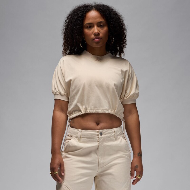 Jordan Wmns Knit Cropped Top Legend Brown - Dámske - Tričko Jordan - 66358647