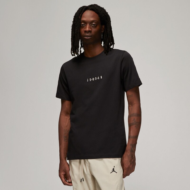 Jordan Air Embroidered Tee Black - Pánske - Tričko Jordan - Čierne - 66358735