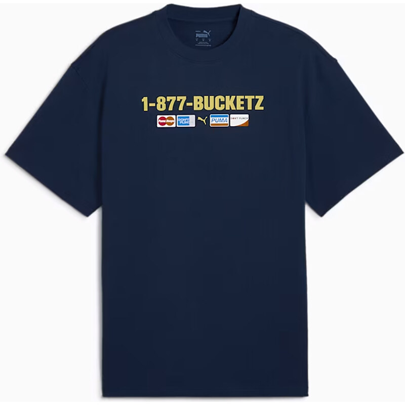 Puma Step Up Your Game Tee Navy - Pánske - Tričko Puma - Modré - 66358943