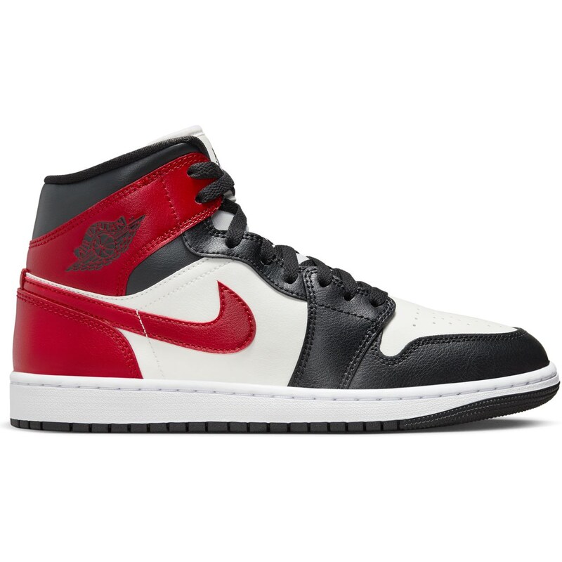 Air Jordan 1 Mid Sail Gym Red Wmns - Dámske - Tenisky Jordan - Biele - 66359073