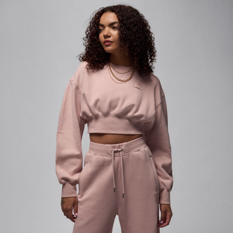 Jordan Flight Fleece Wmns Cropped Sweatshirt Pink Oxford - Dámske - 66359501