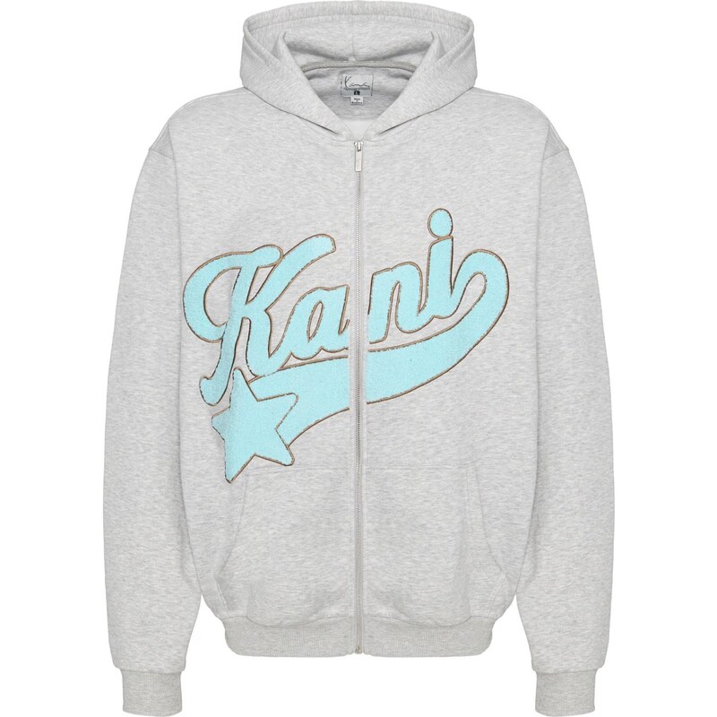 Kani Star Logo Os Full Zip Hoodie Grey Melange - Pánske - Mikina Karl 66359711