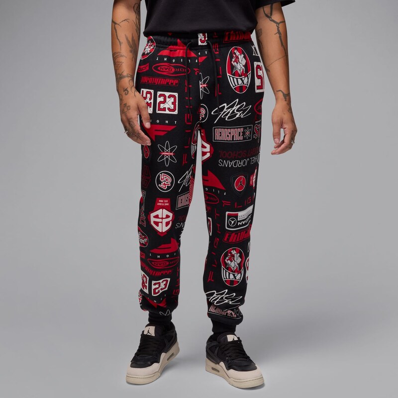 Jordan Essentials Printed Fleece Pants Black - Pánske - Tepláky Jordan 66359840
