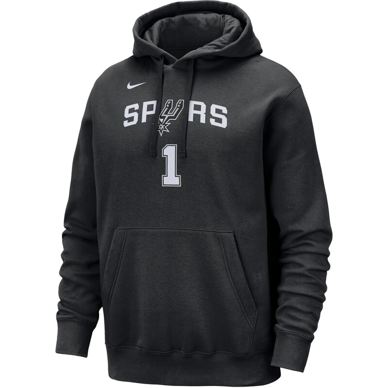Nike NBA San Antonio Spurs Club Pullover Hoodie Black - Pánske - 66359901