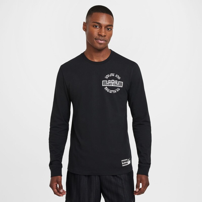 Nike LeBron Max90 Long-Sleeve Basketball Tee Black - Pánske - Tričko 66359959