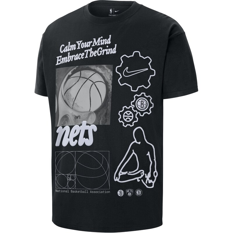 Nike NBA Max90 Brooklyn Nets Courtside Tee Black - Pánske - Tričko 66360025
