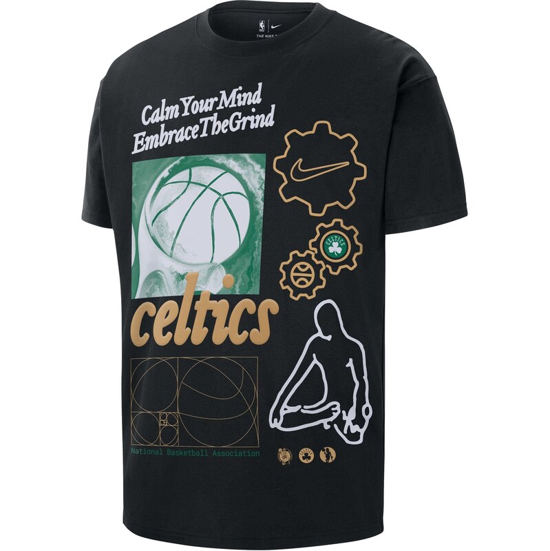Nike NBA Max90 Boston Celtics Courtside Tee Black - Pánske - Tričko 66360136