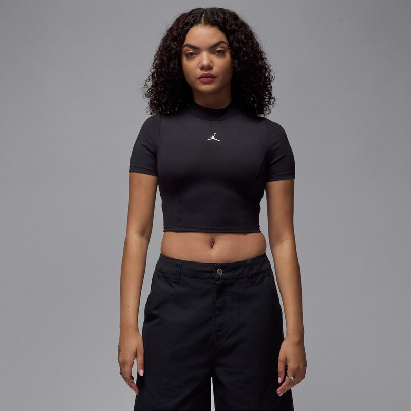 Jordan Wmns Short-Sleeve Knit Crop Top Black - Dámske - Tričko Jordan 66360716