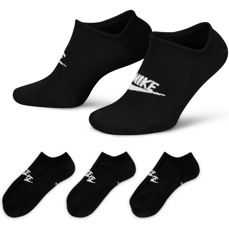 Nike Sportswear Everyday Essential No-Show 3-Pack Socks Black - Unisex 66360817