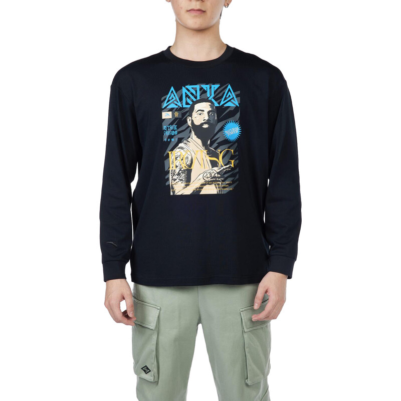 Anta KAI Long-Sleeve Tee Black - Pánske - Tričko Anta - Čierne - 66360991