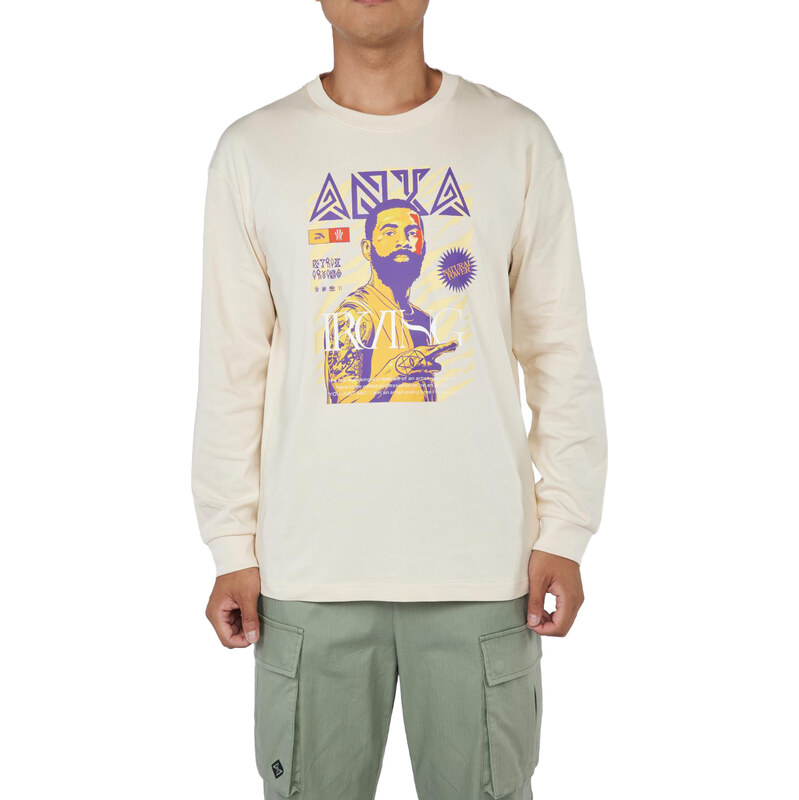 Anta KAI Long-Sleeve Tee White - Pánske - Tričko Anta - Biele - 66360995