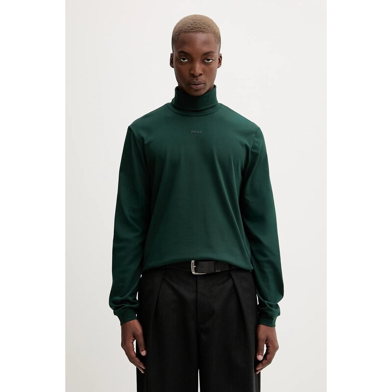 Bavlnené tričko s dlhým rukávom HUGO Daporollo 65392922