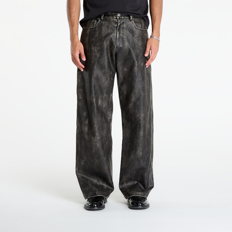 Kalhoty Palm Angels Curved Logo Coated Pants Dark Grey/ Black XXL 65392969