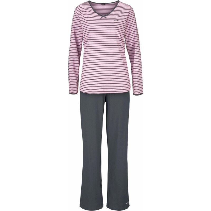 H.I.S Pyžamo tmavosivá / ružová 65648717