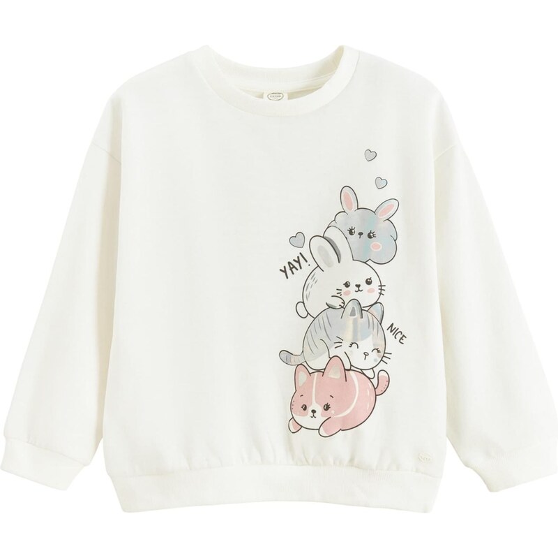 Cool Club Mikina béžová / svetlosivá / biela 65773594