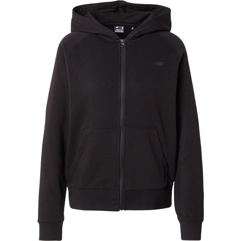4F Športová mikina so zipsom čierna 65708017