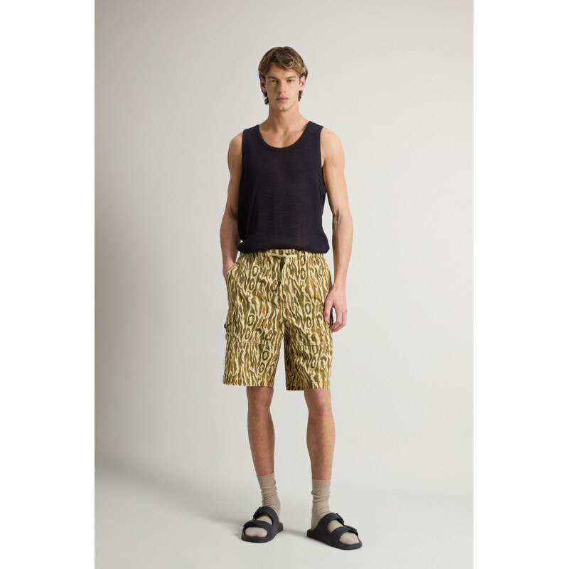 E-shop ŠORTKY WOOLRICH CAMO COTTON LINEN SHORT