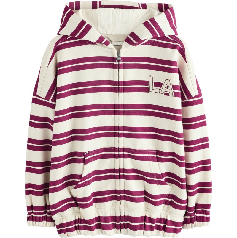 Next Tepláková bunda jasne červená / biela 65882680