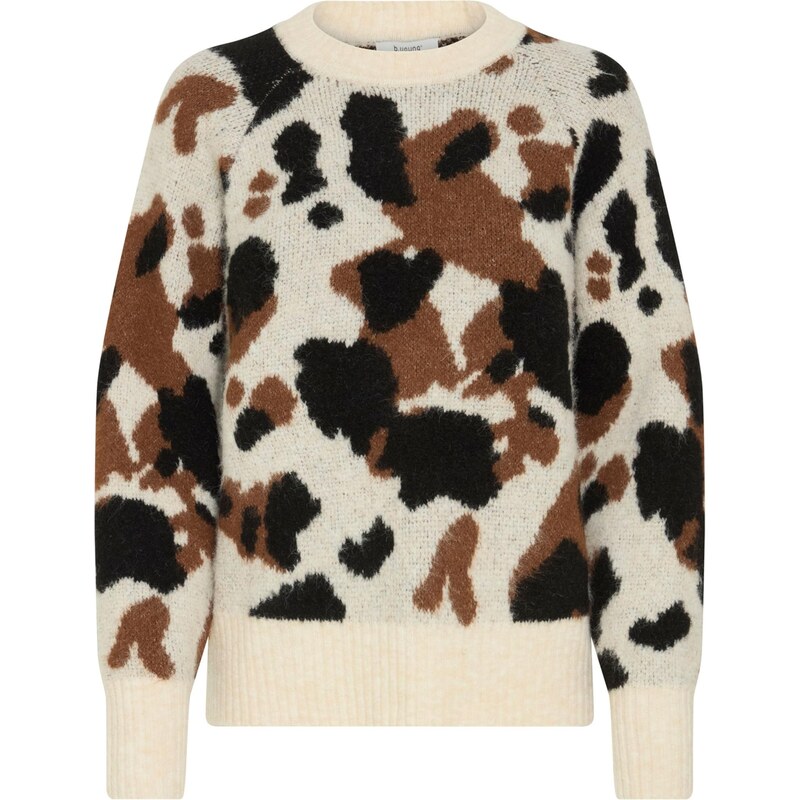 b.young Sveter BYOMEA hnedá / čierna / prírodná biela 65893429