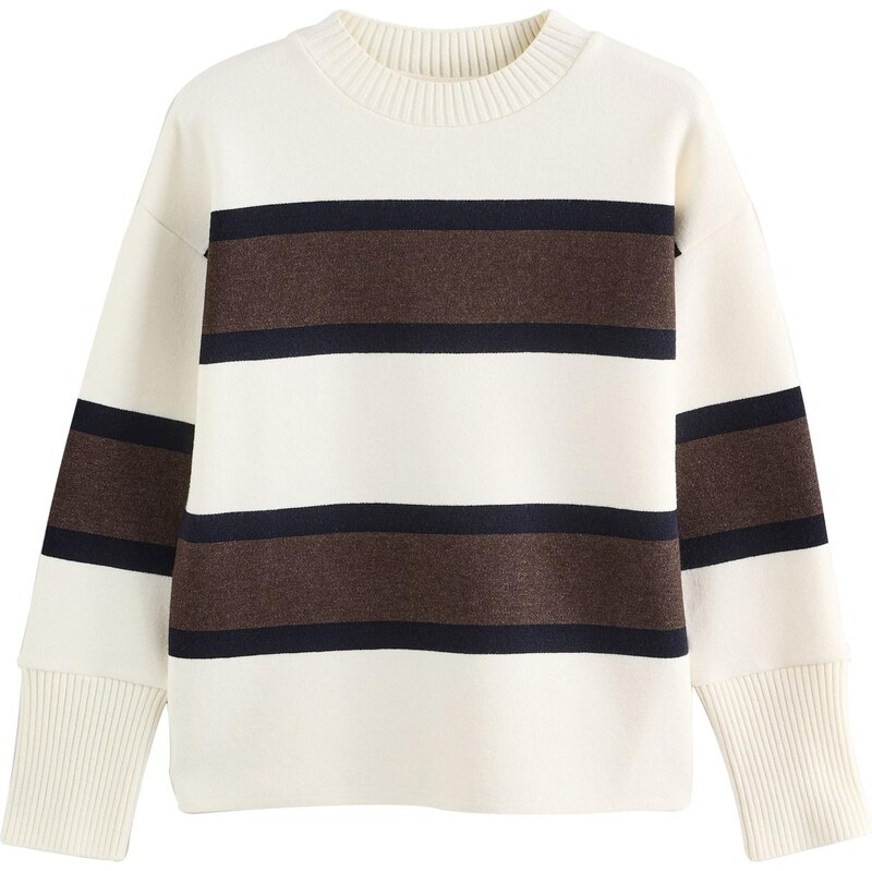 Next Sveter tmavohnedá / čierna / prírodná biela 65773369