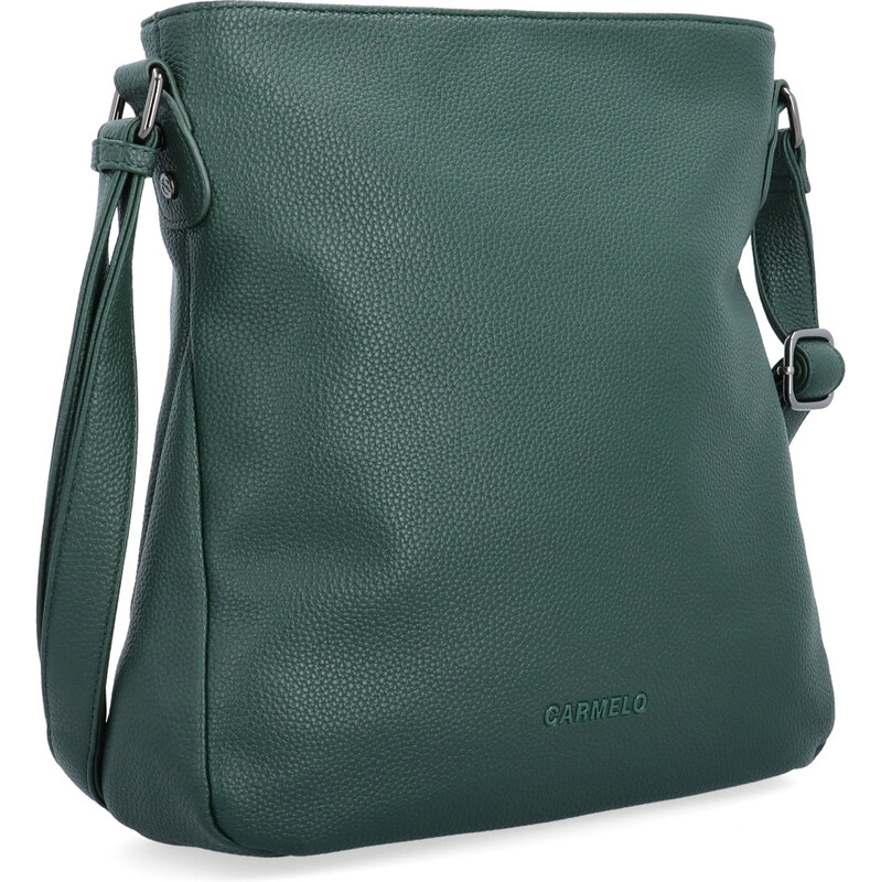 Kabelka zo syntetickej kože crossbody Carmelo zelená 4271 TZE 65407958