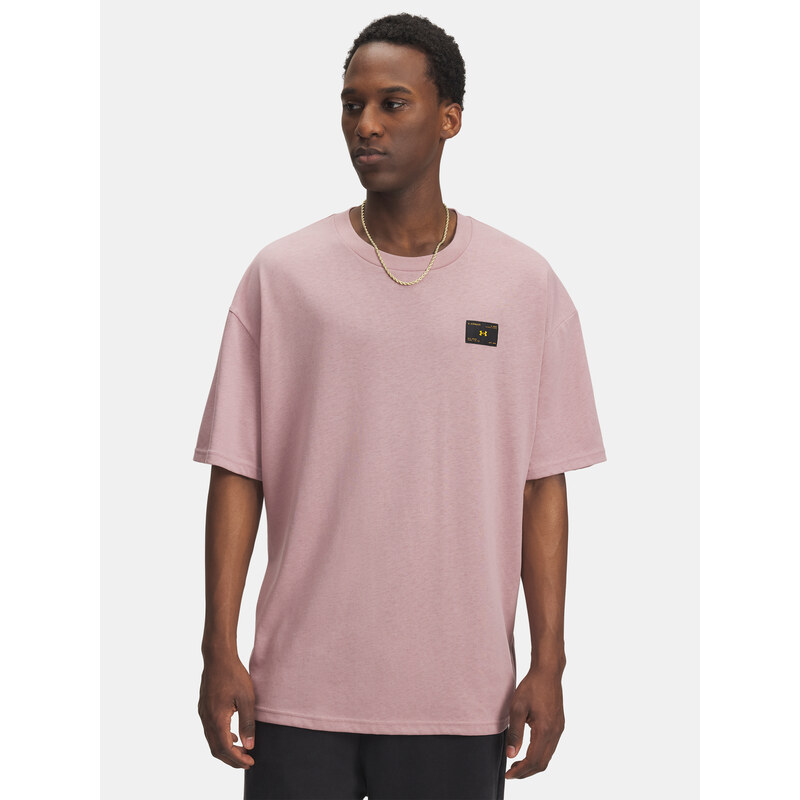 Mens Under Armour UA HWT WOVEN LABEL SS-PNK T-Shirt - Mens 65459231