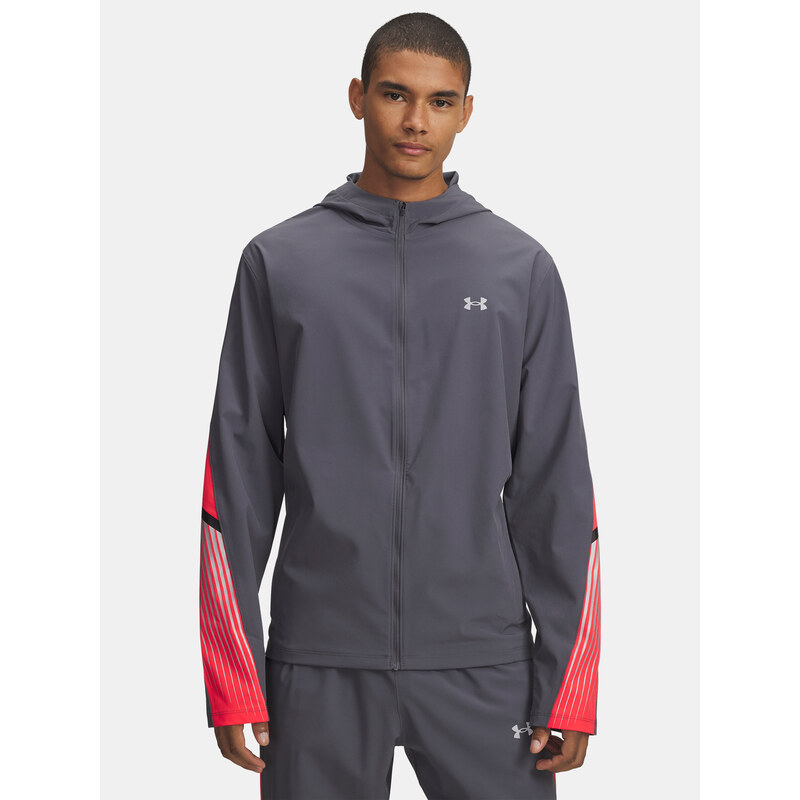 Mens Under Armour UA Velociti Storm Hooded Jacket Jkt-GRY - Mens 65459351