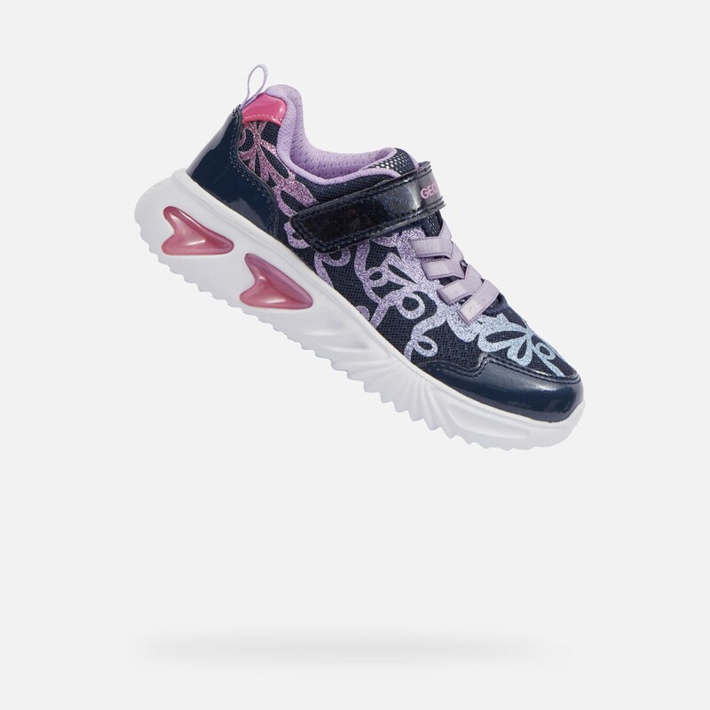Dark Blue Girls Geox Assister Sneakers - Girls 65410474