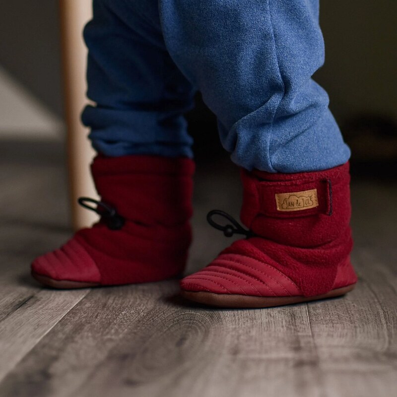 Jan & Jul Fleecové capáčky / Stay-Put Cozy Booties / BSA-MRN Maroon 65466904