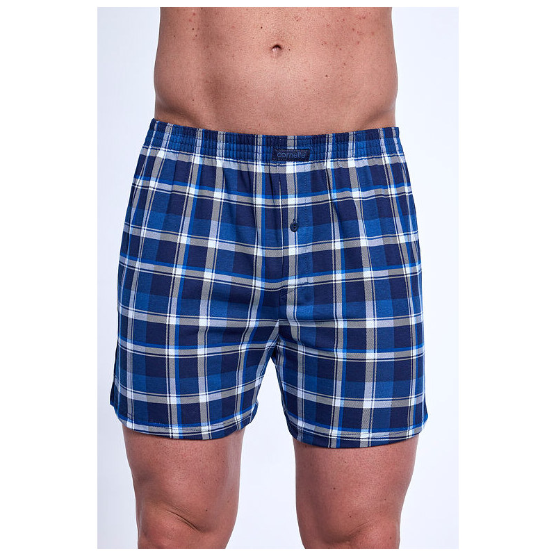 Cornette Bavlnené trenírky Comfort 002318 modré kockované 65467202