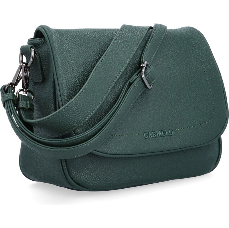 Kabelka zo syntetickej kože crossbody Carmelo zelená 4361 TZE 65411251