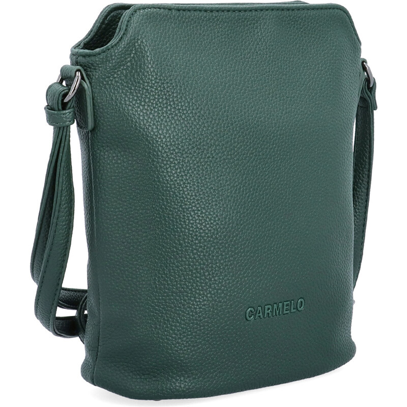 Kabelka zo syntetickej kože crossbody Carmelo zelená 4277 TZE 65411256