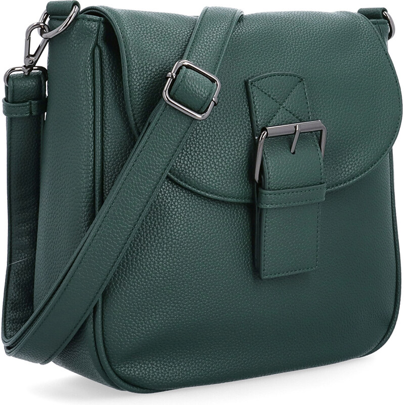 Kabelka zo syntetickej kože crossbody Carmelo zelená 4363 TZE 65411248