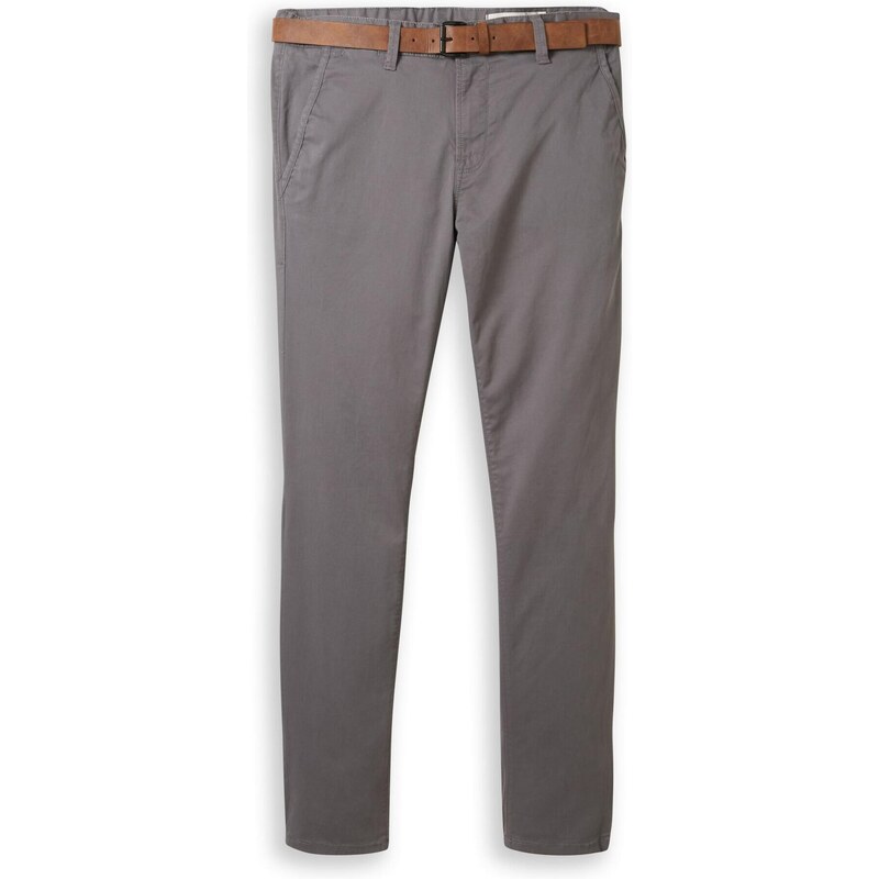 TOM TAILOR DENIM Chino nohavice sivobéžová 15591755