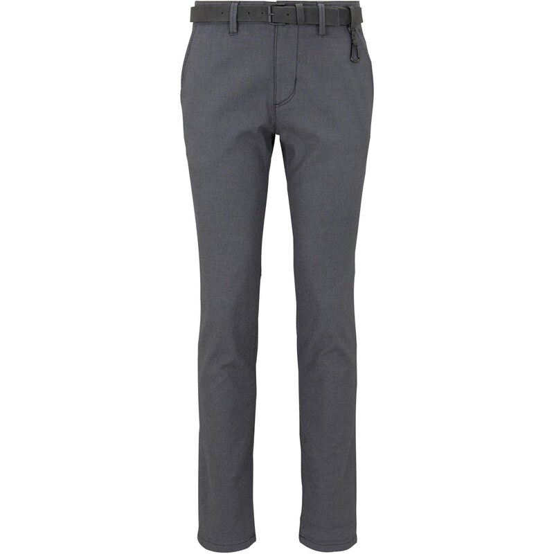 TOM TAILOR DENIM Chino nohavice antracitová / biela 21981248
