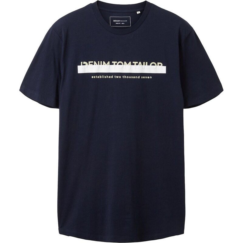 TOM TAILOR DENIM Tričko krémová / námornícka modrá / biela 49726783