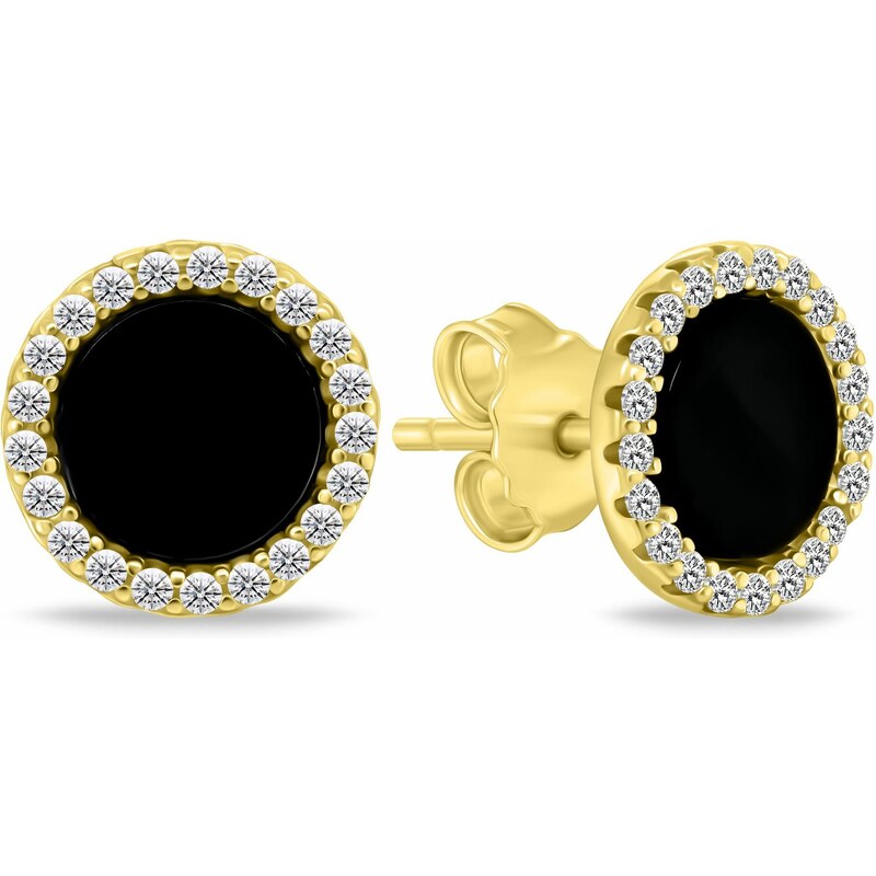 Brilio Silver Očarujúce pozlátené náušnice so zirkónmi EA1073YBC 66588884