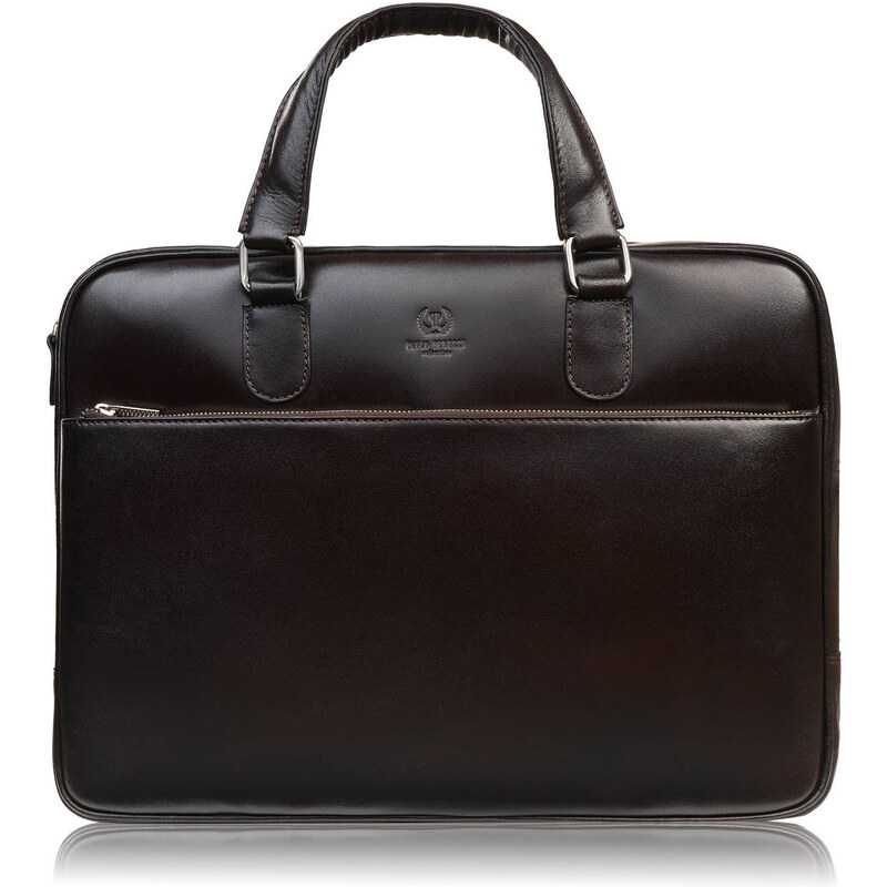 Paolo Peruzzi Pánska kožená taška na dokumenty | tmavohnedá T-145-BR 65412227